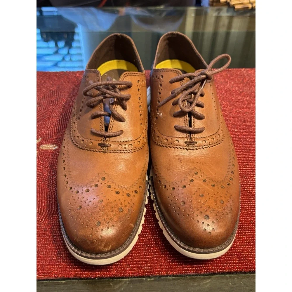 Cole Haan ZERØGRAND Wingtip Oxford Men's Size 8M Brown Leather Brogue Shoes